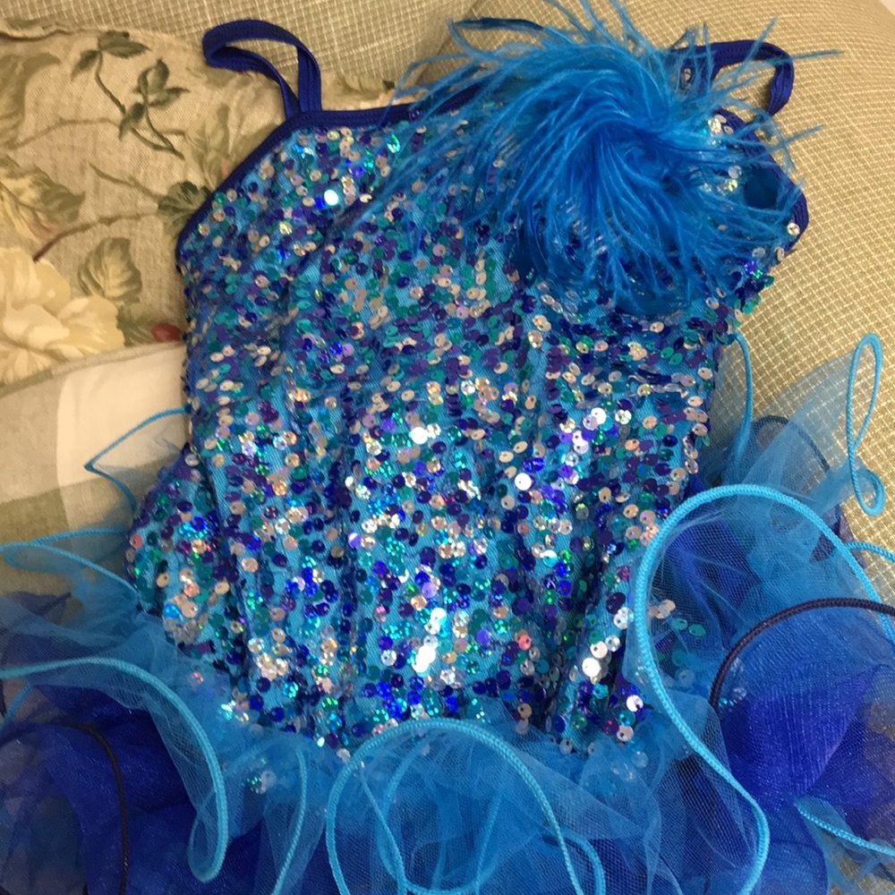 Dance costume with hair comb approx size 10/12